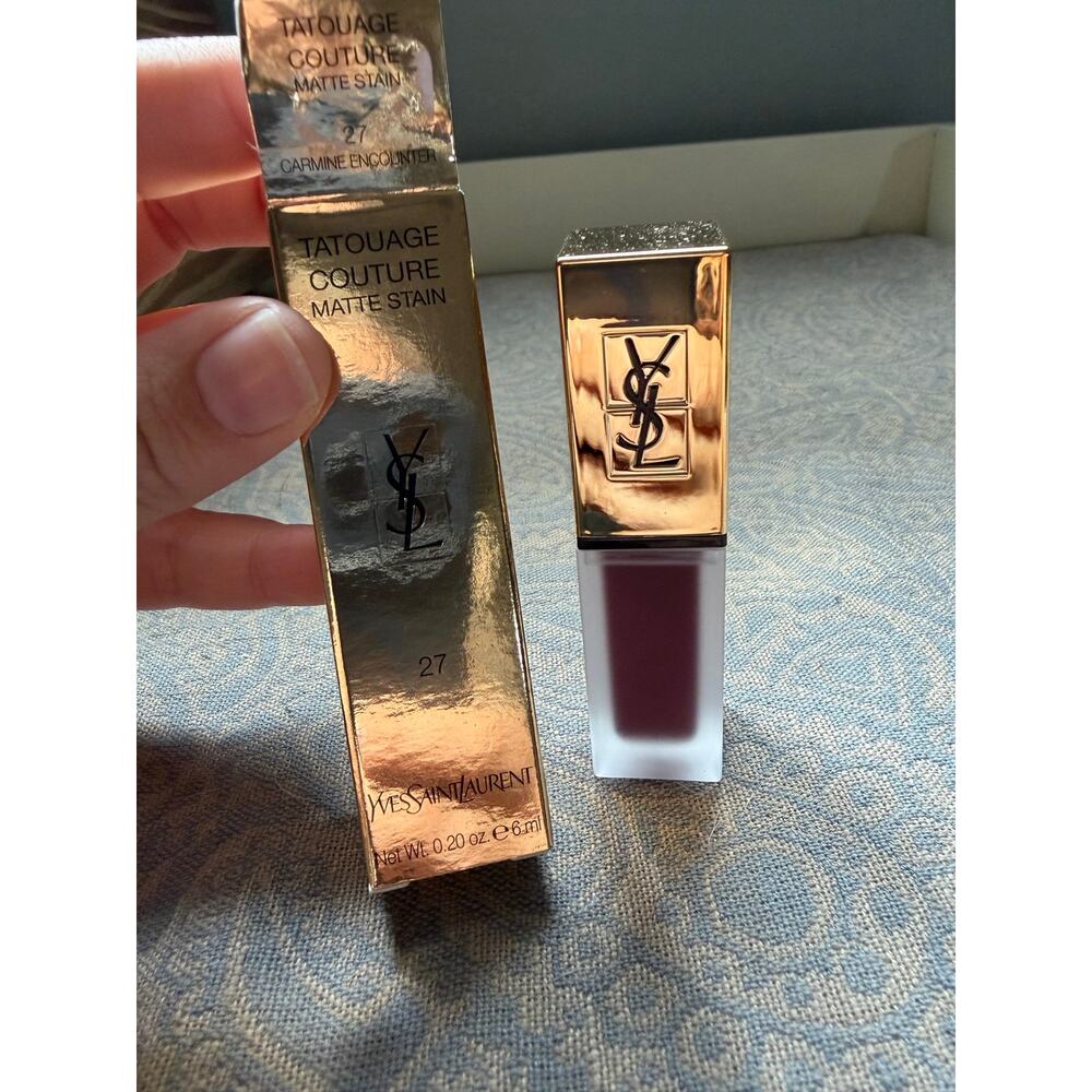 YSl Tatouage Couture Matte Stain Shade 27 Carmine Encounter